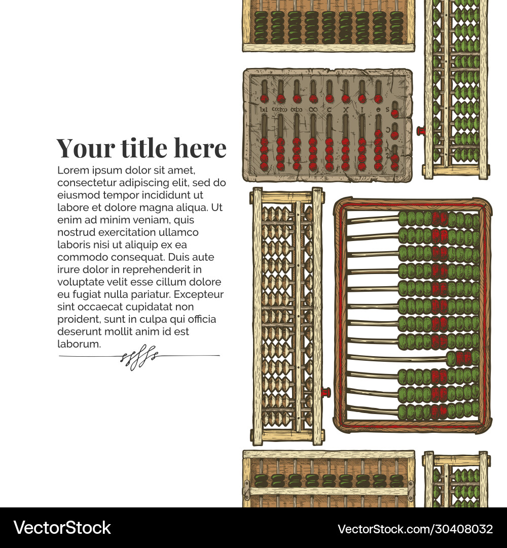 Template with different abacus Template with different abacus vector image