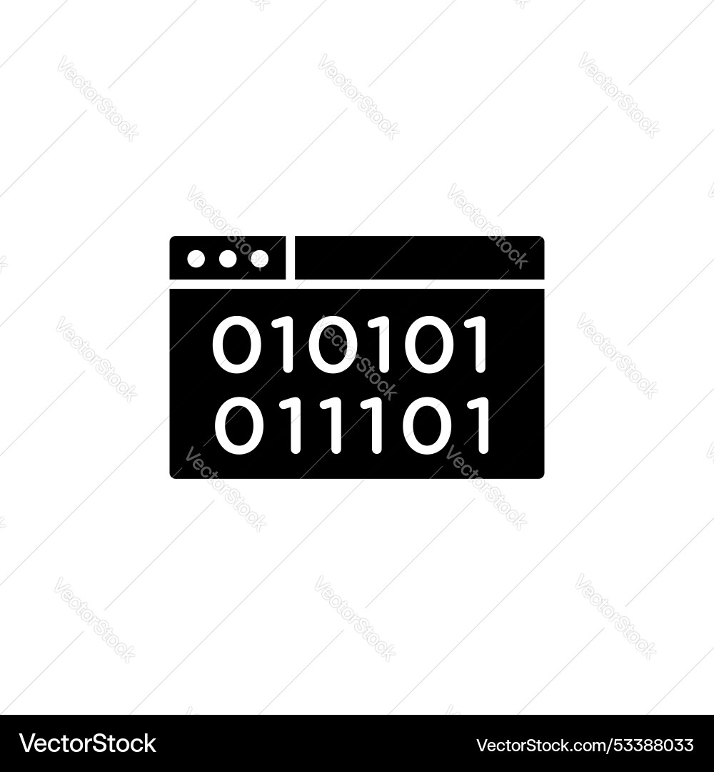 Binary code icon set computer software 01 Vector Image
