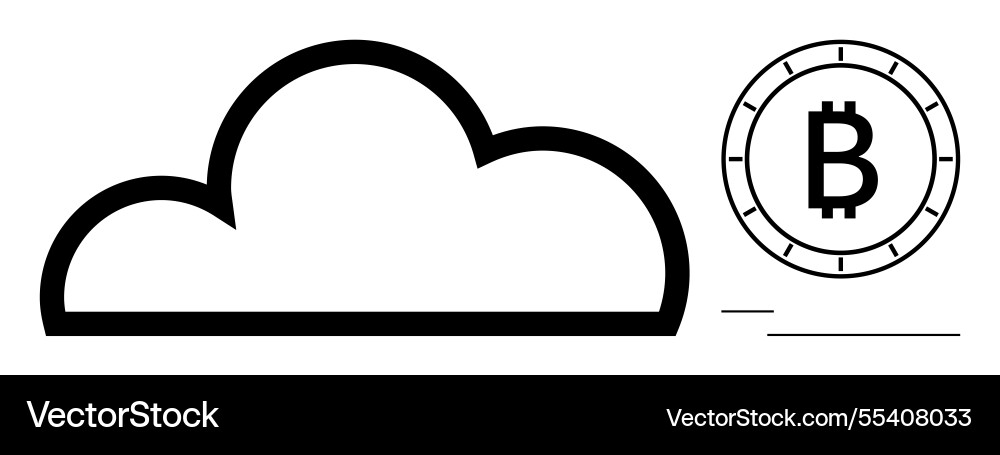 Cloud storage linked with digital cryptocurrency Cloud storage linked with digital cryptocurrency vector image