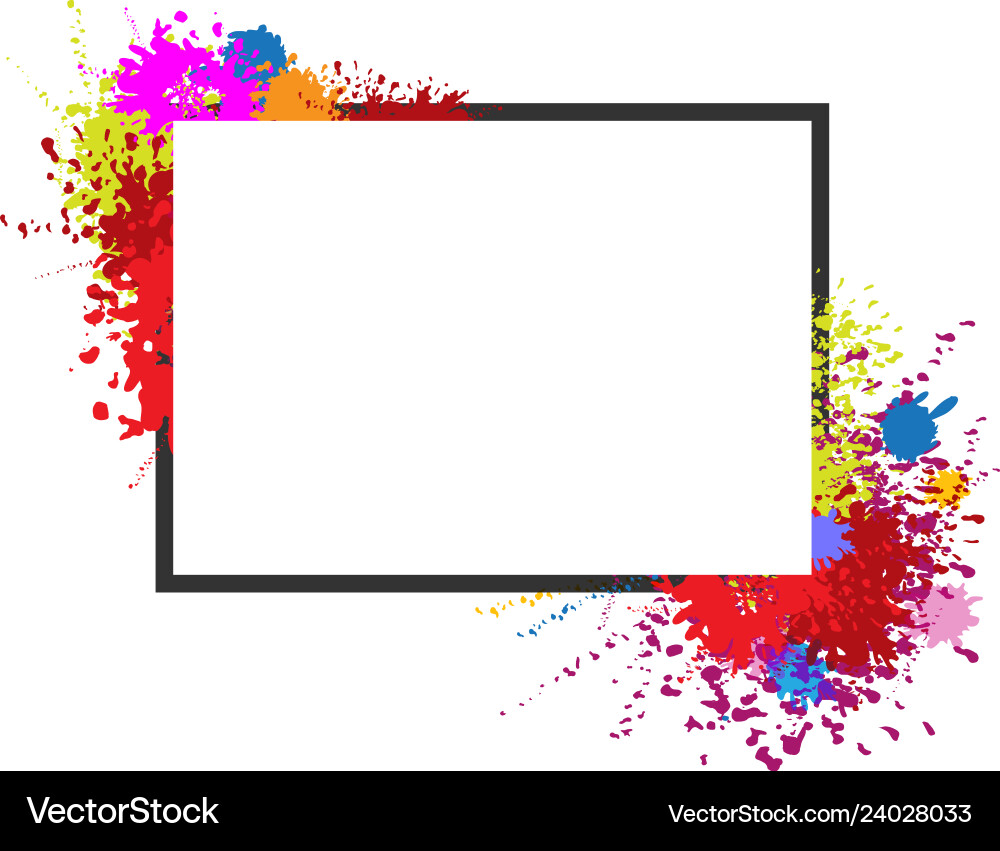 Frame on splash color vector image