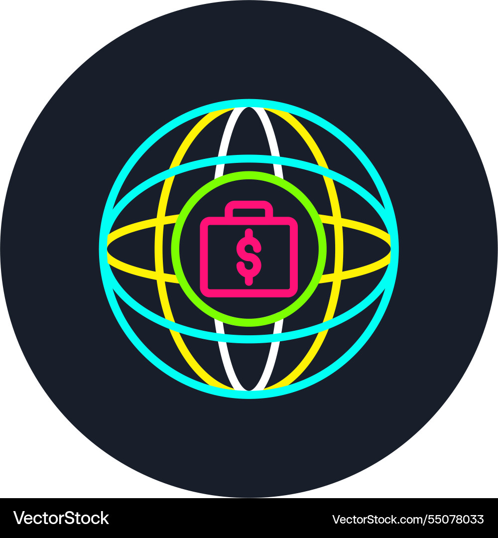 Global line multi color icon vector image