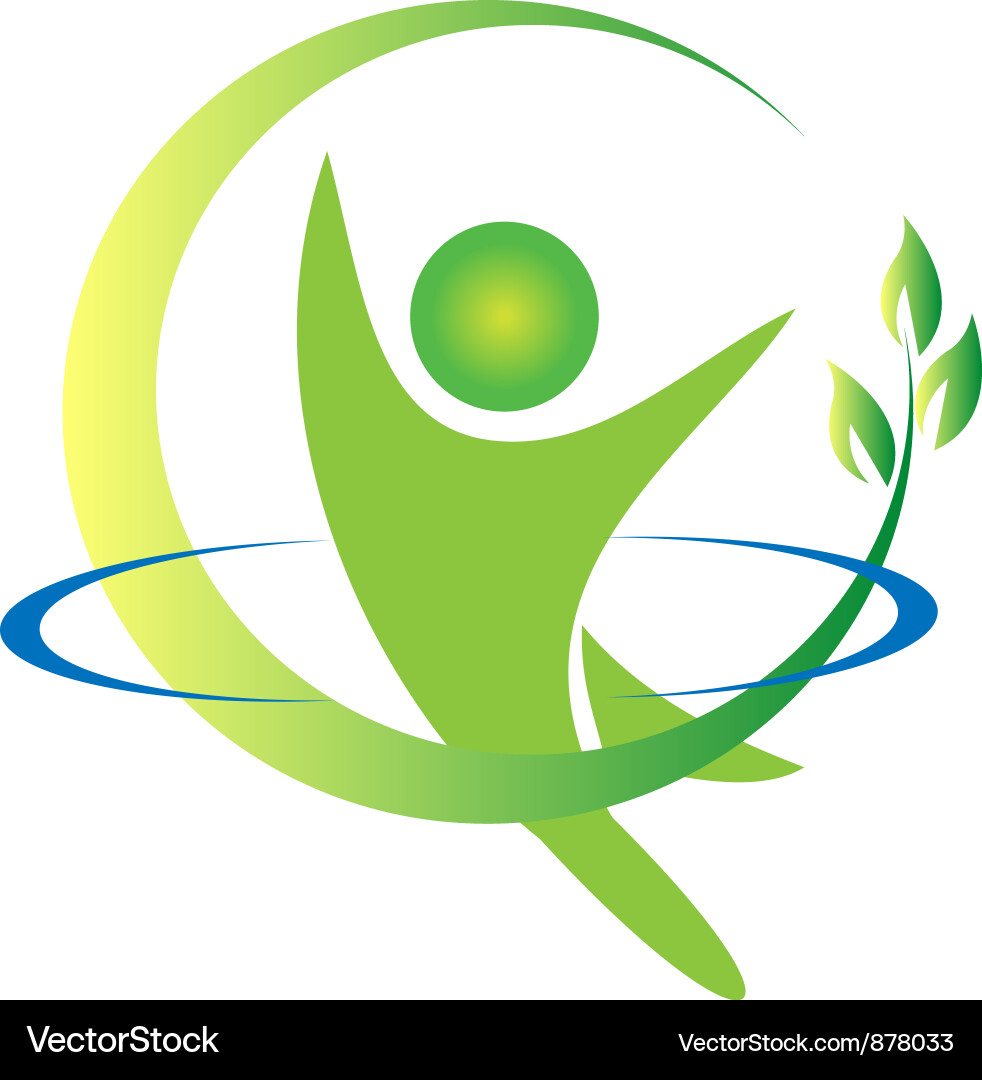 Health & Nature Logo - Men's Wellness vector image