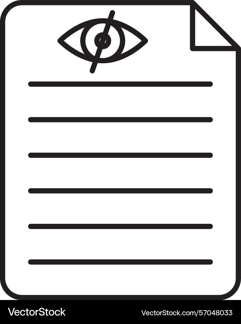 Hidden file line icon design vector image