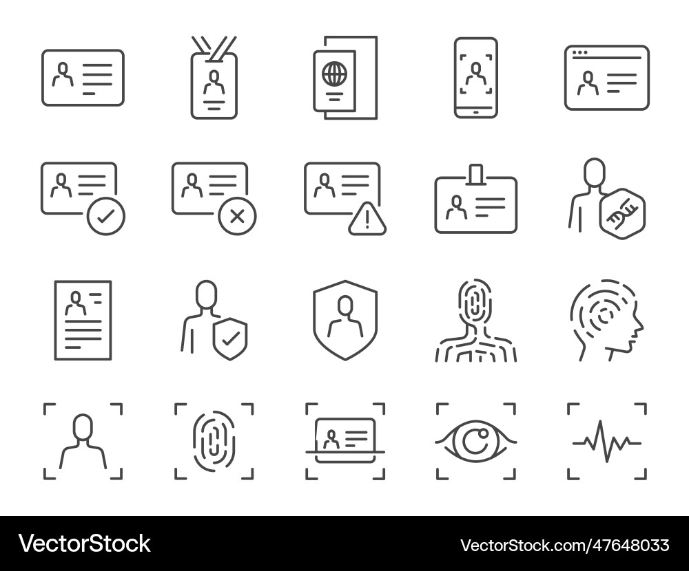 Identity Verification Icon Set vector image
