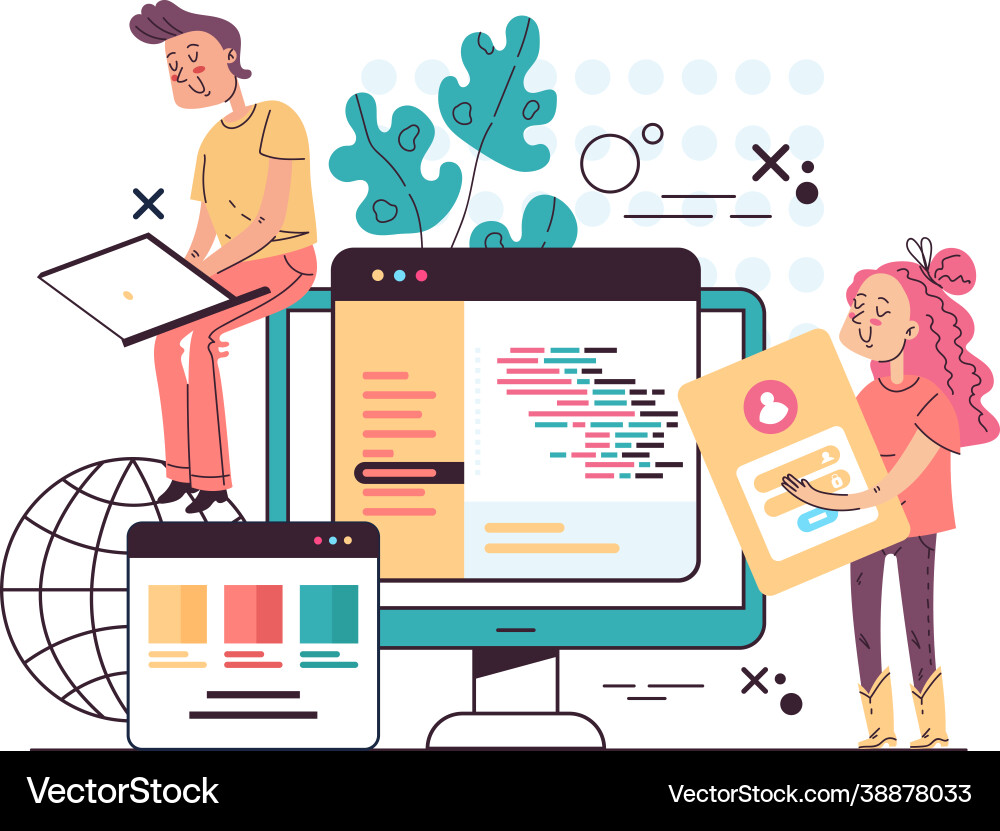 Programmers and Code Developers vector image