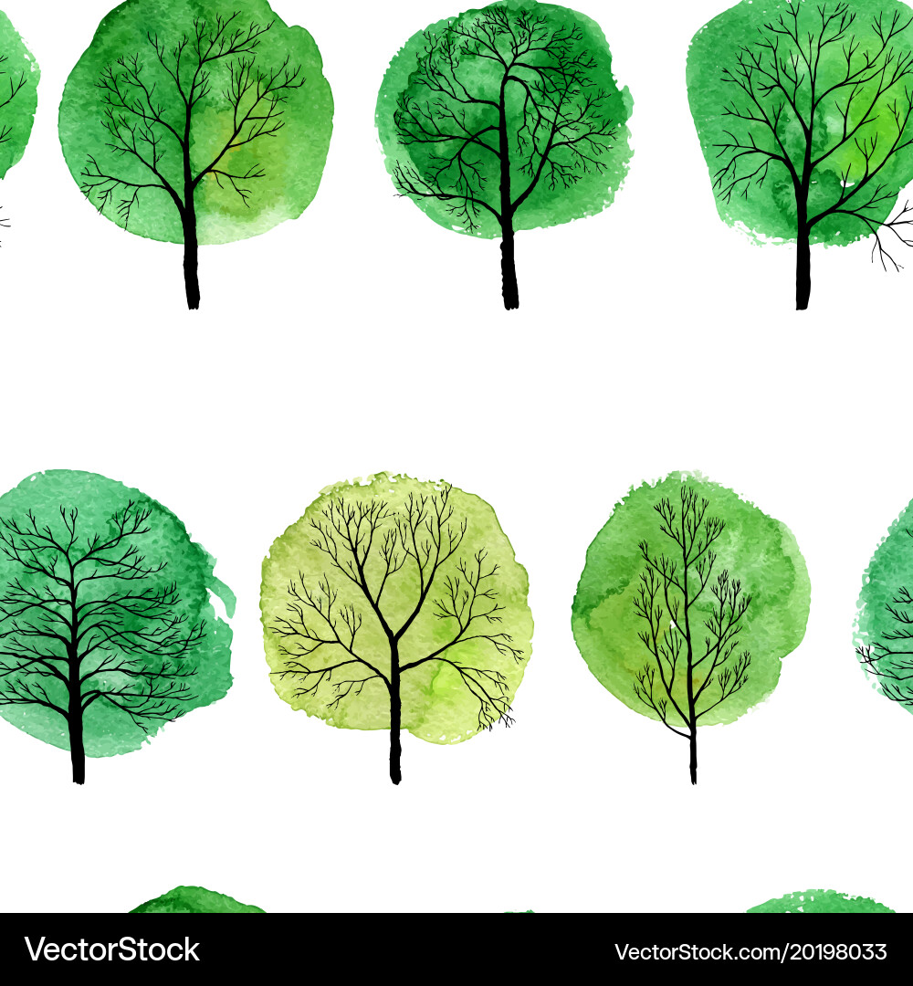 Seamless pattern with deciduous trees Vector Image