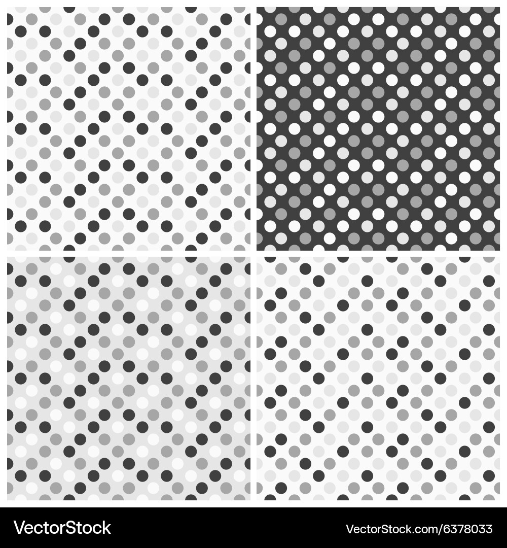 Set of seamless patterns with dots vector image