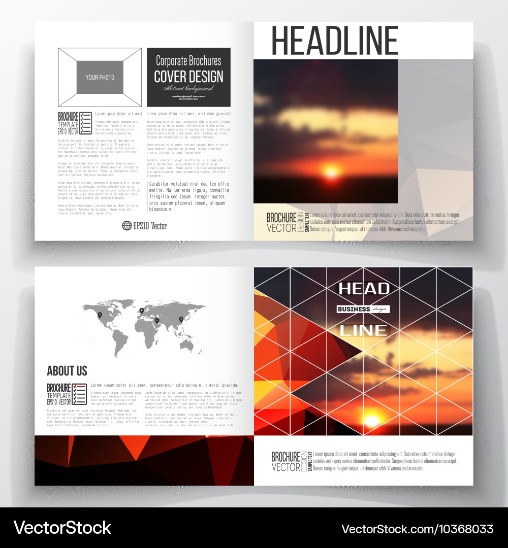 Set of square design brochure template colorful vector image