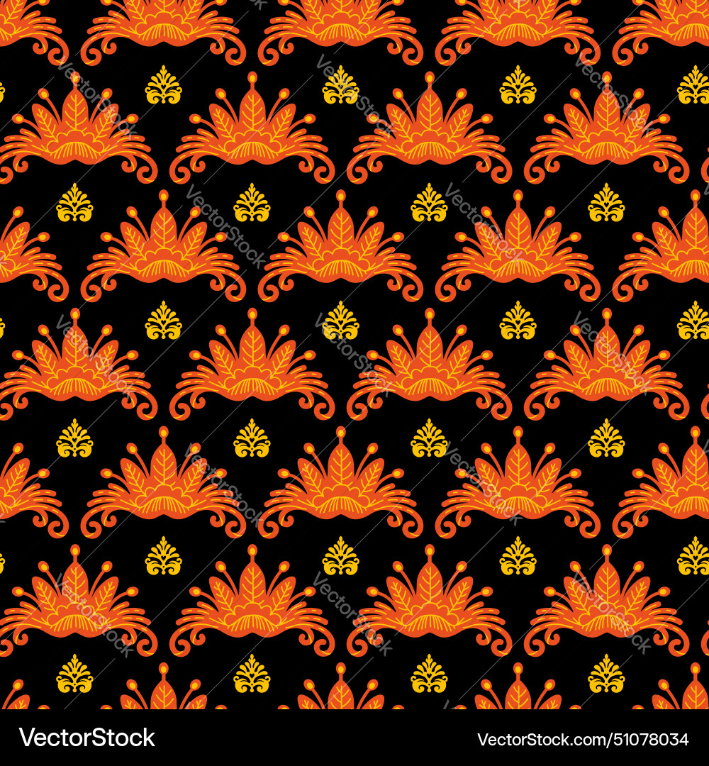 Abstract seamless pattern with ornamental shapes Vector Image
