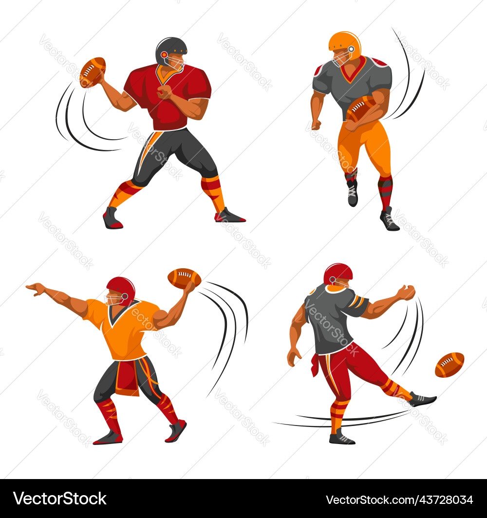 American Football Players Vector Image