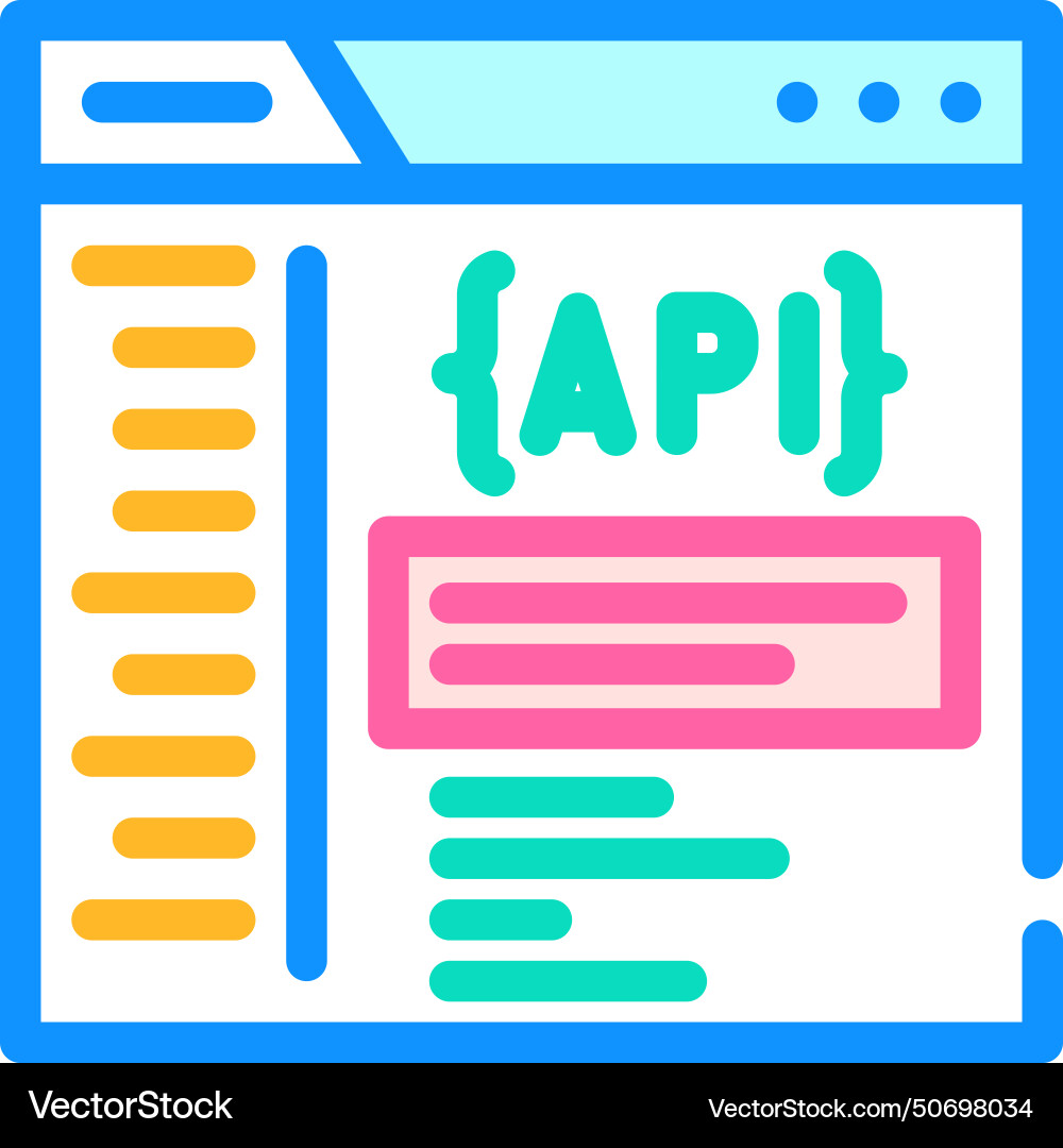 Api documentation technical writer color icon vector image
