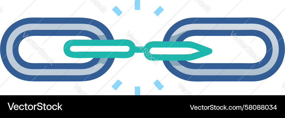 Connected Chain Links - Minimalist Icon Vector Image