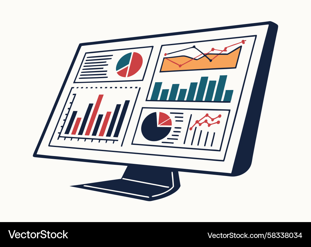 Data Analysis Dashboard Vector Image