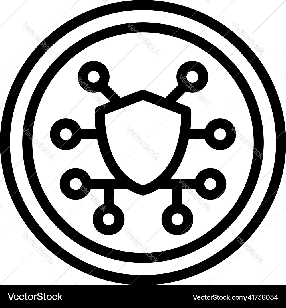 Digital security icon outline data secure Digital security icon outline data secure vector image