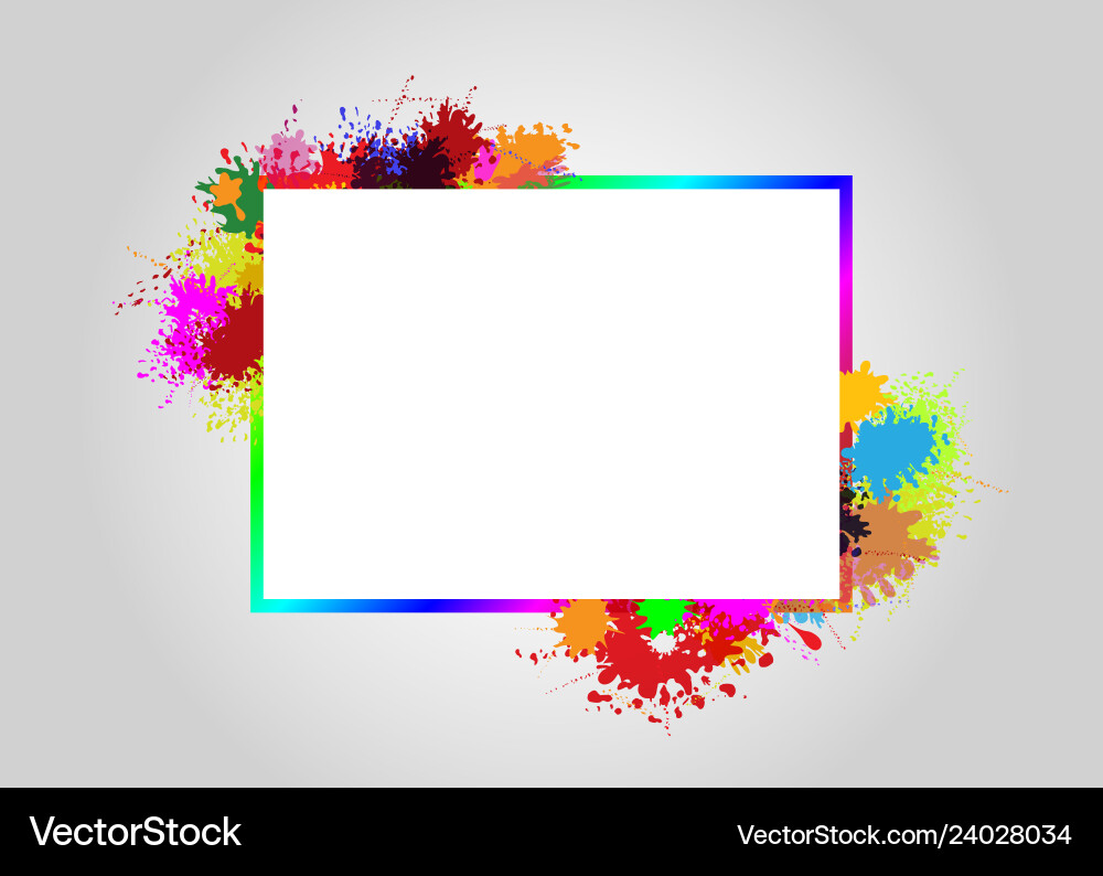 Frame on splash color Frame on splash color Vector Image