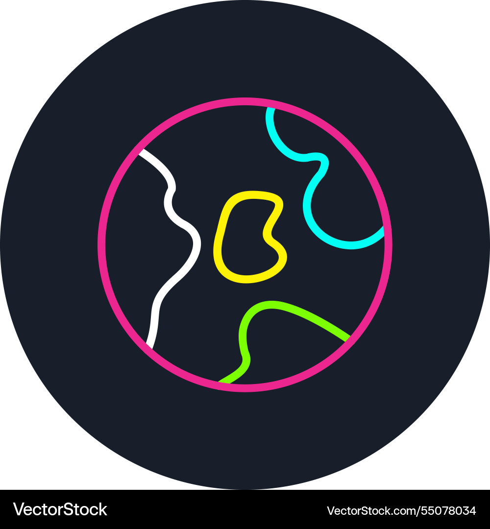 Globe line multi color icon Vector Image
