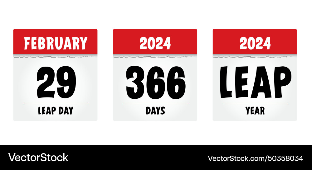 Leap day or year 29 february feb Royalty Free Vector Image