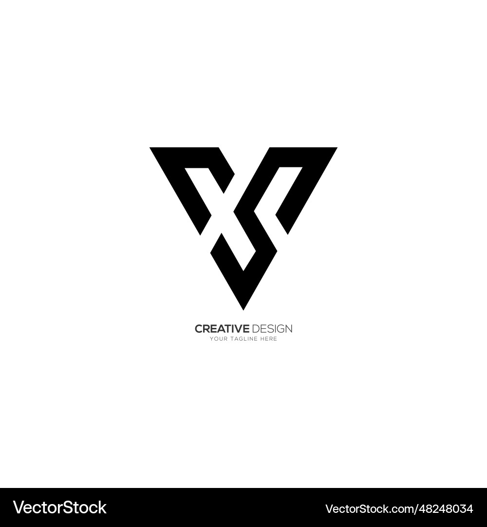 Letter c s v minimal shape triangle unique logo Letter c s v minimal shape triangle unique logo Vector Image