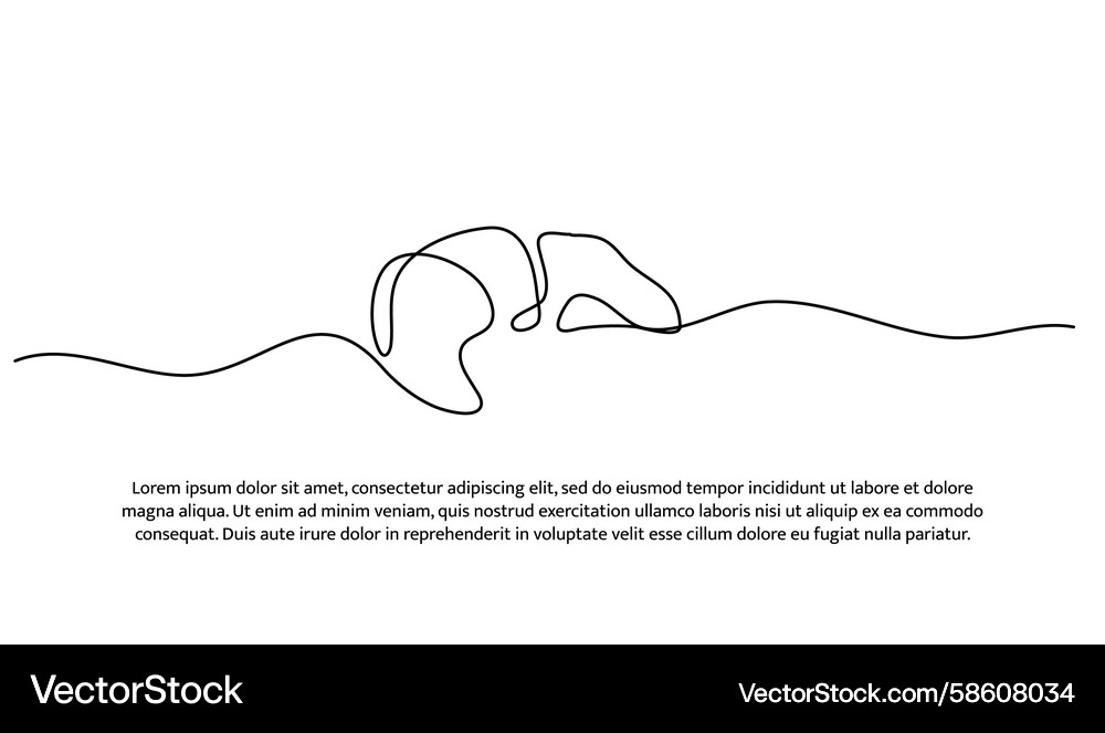 One line of sushi abstract minimal continuous Vector Image