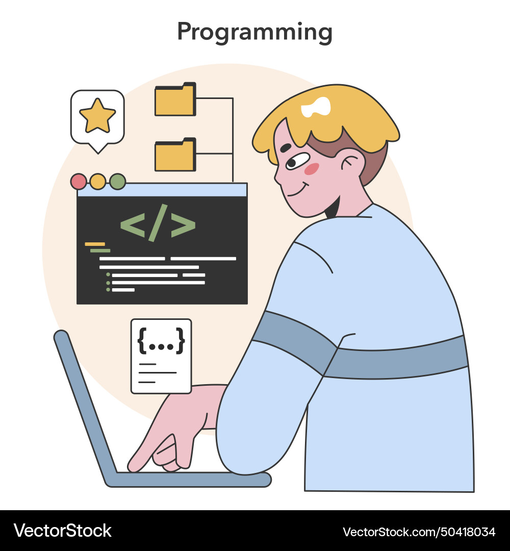 Programming essentials concept flat Programming essentials concept flat vector image