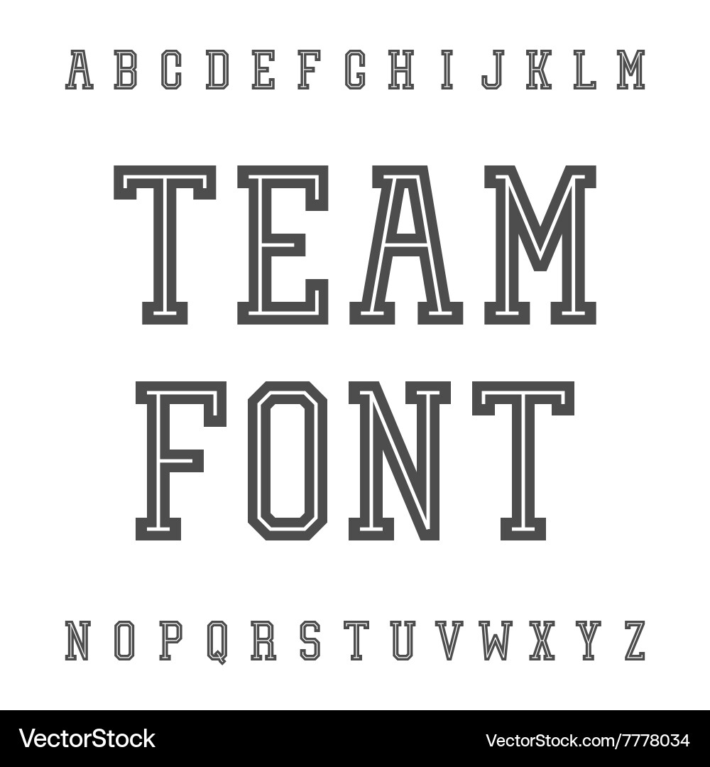 Retro Slab Serif Typeface vector image