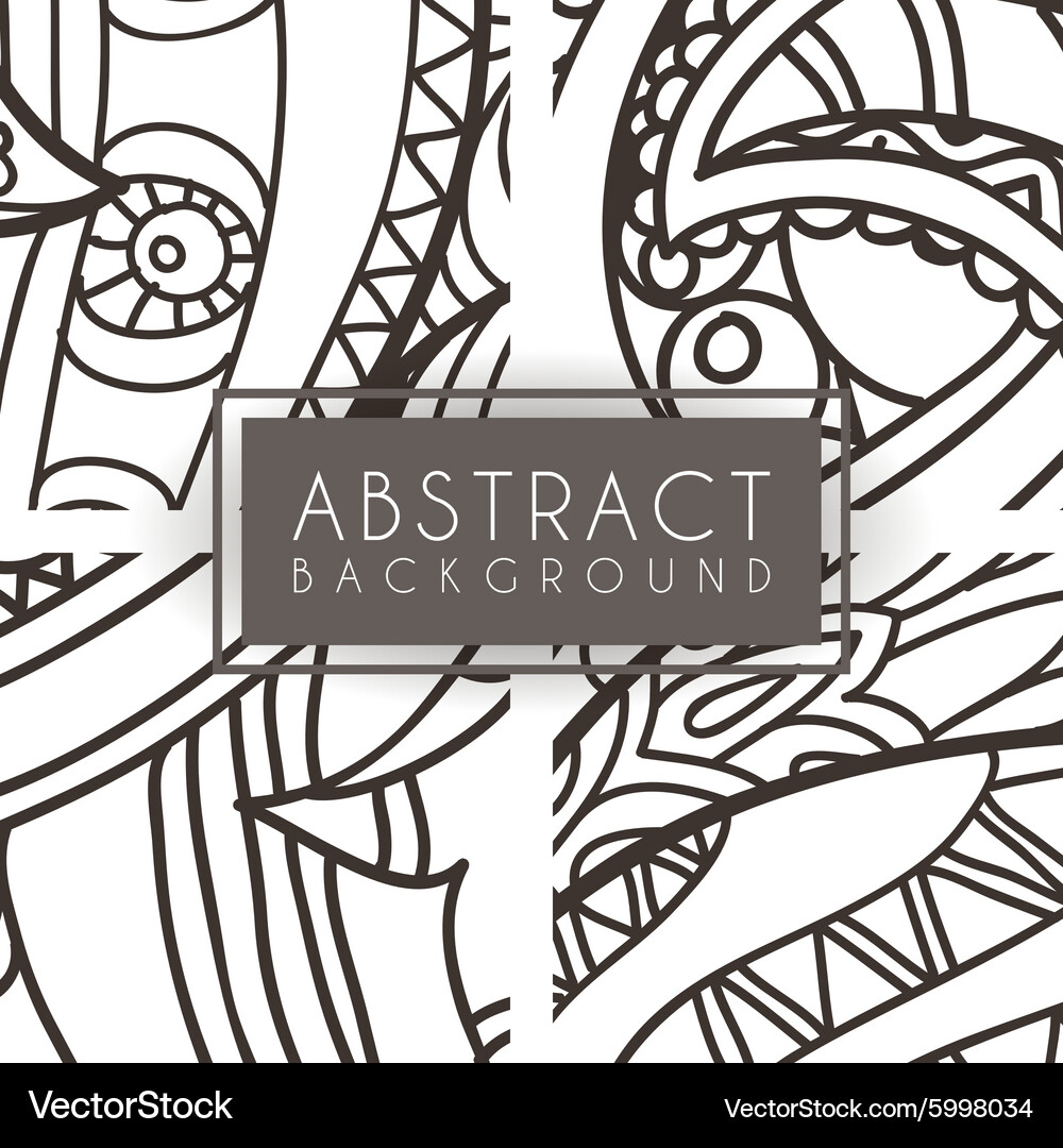 Set of four monochrome intricate patterns Vector Image