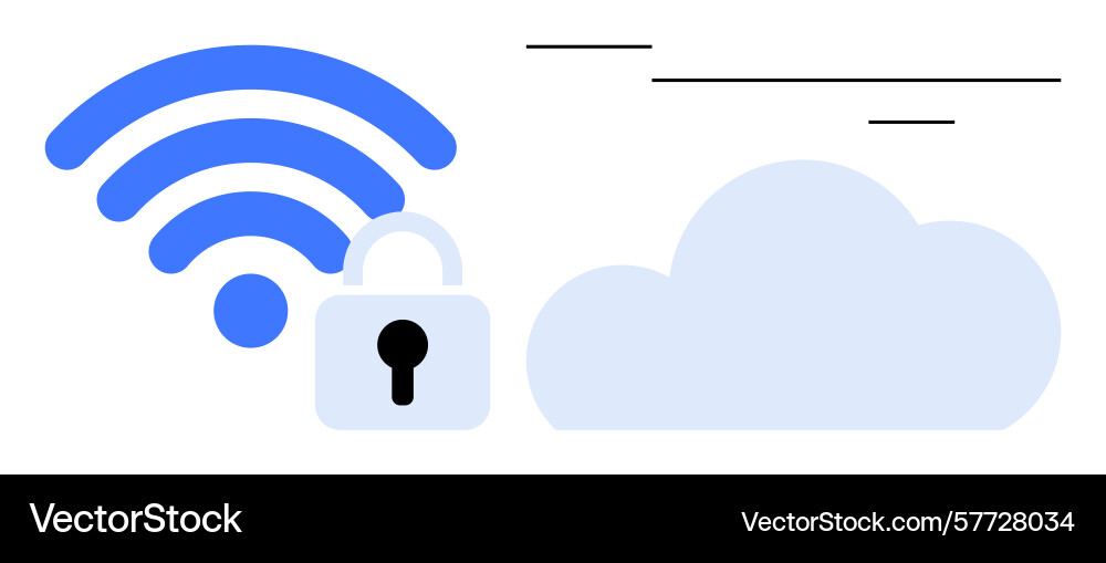 Sichere drahtlose Verbindung und Cloud Computing Sichere drahtlose Verbindung und Cloud Computing vektorbild