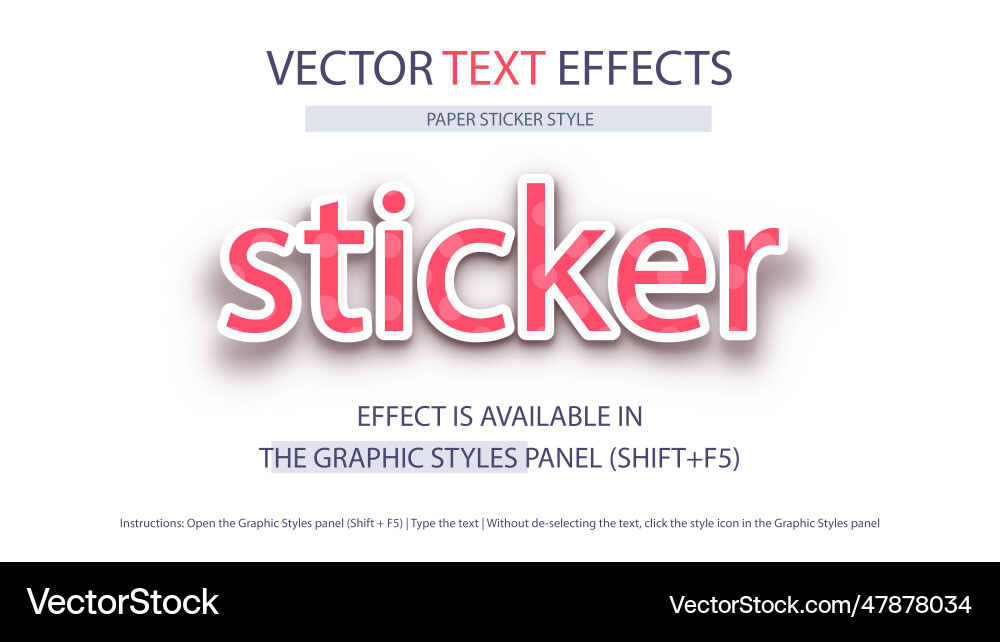 Sticker - editable text effect font style Vector Image