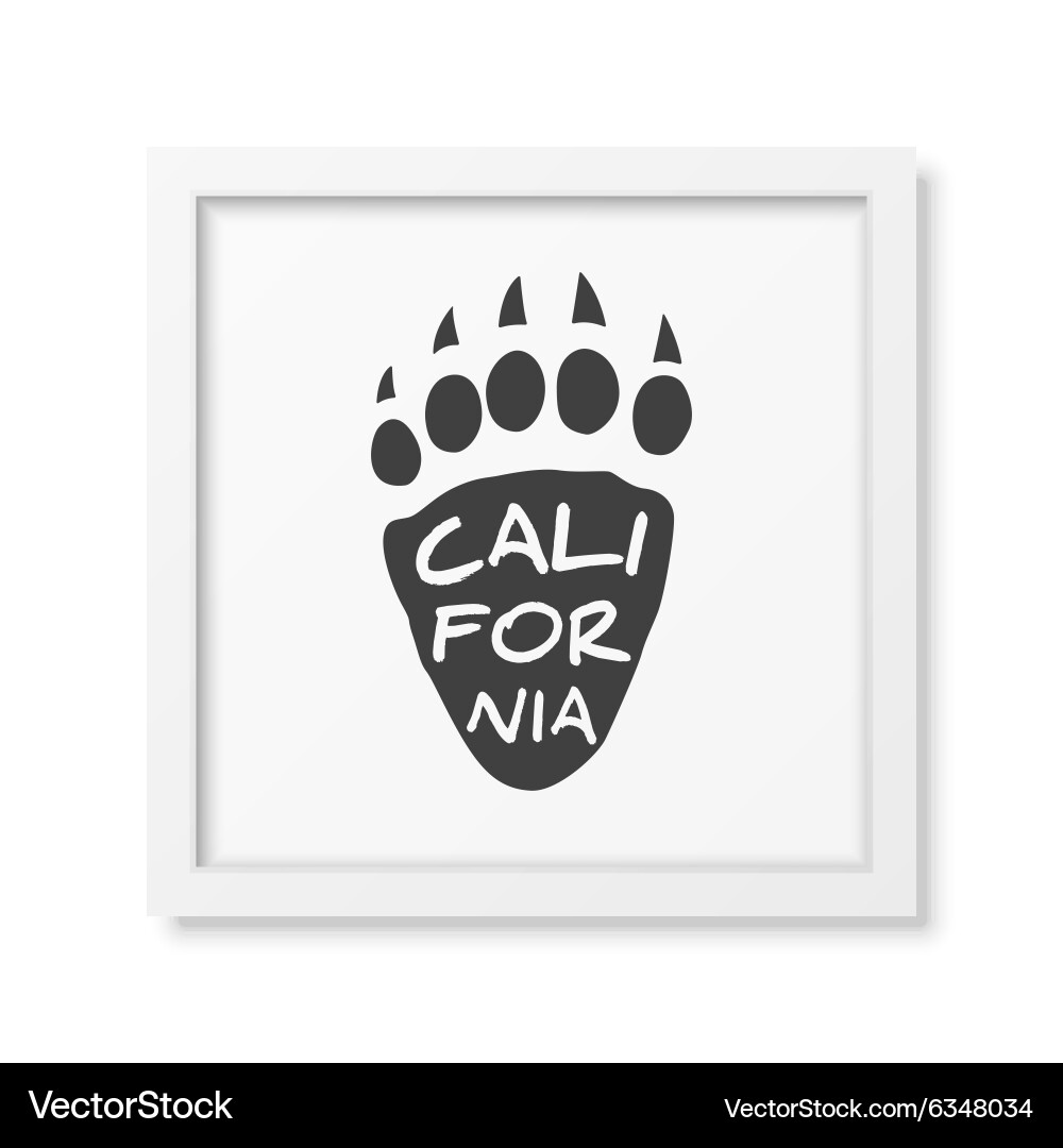 Typographical background in realistic square frame vector image