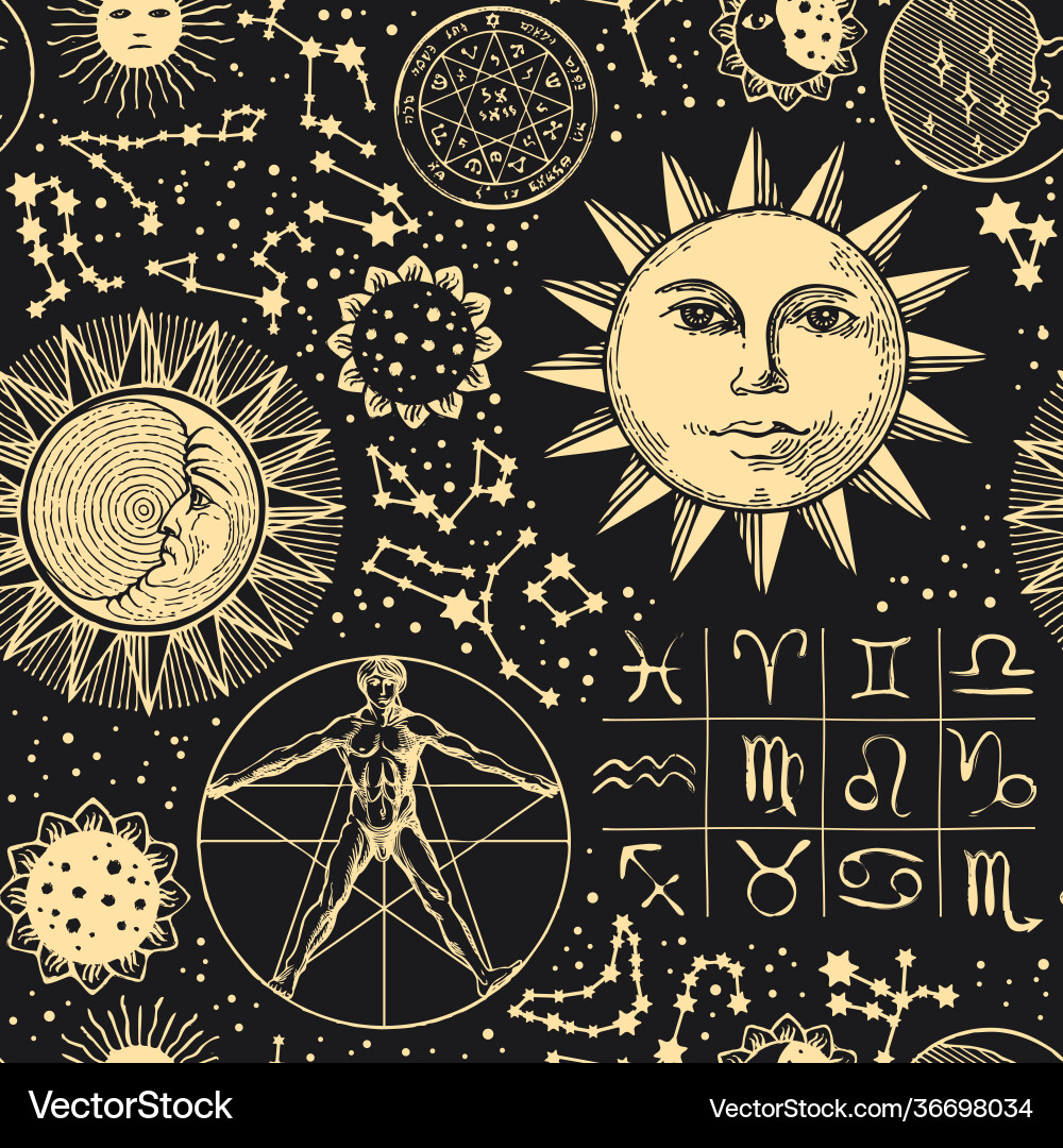 Zodiac Constellation Pattern vector image