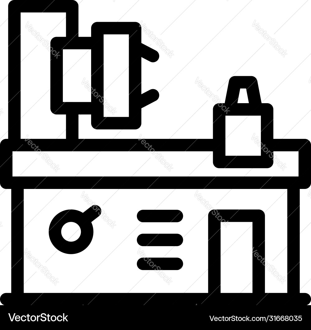 Cnc milling machine icon outline style Cnc milling machine icon outline style vector image