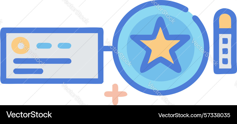 Document search with star rating icon design Vector Image
