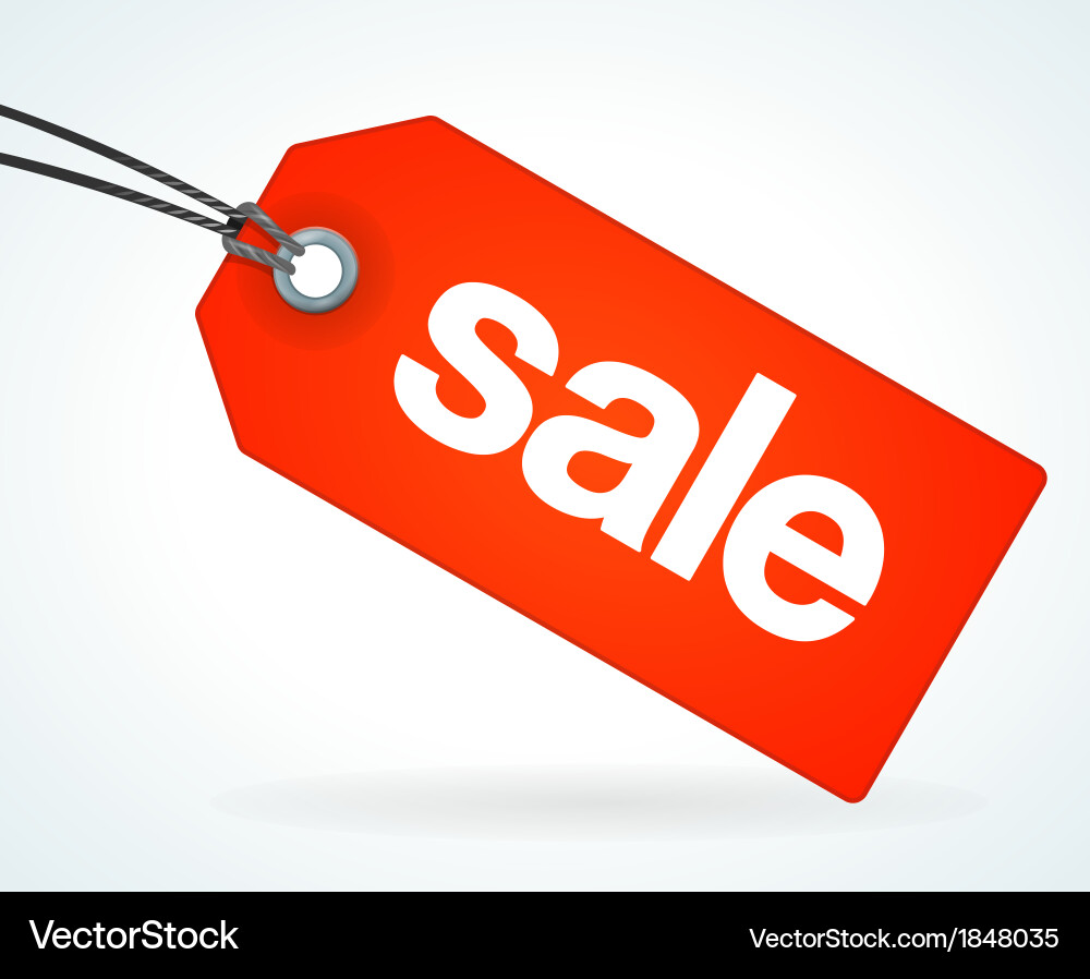 Red Sale Tag with String vector image