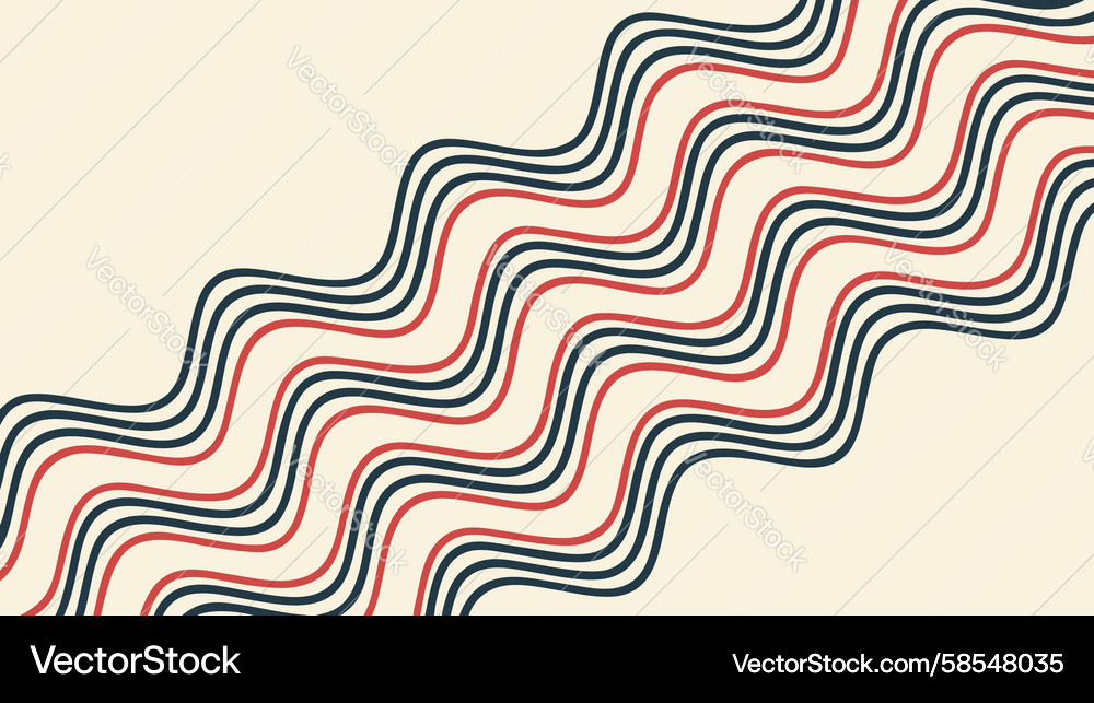 Retro Wavy Lines Pattern Vector Image