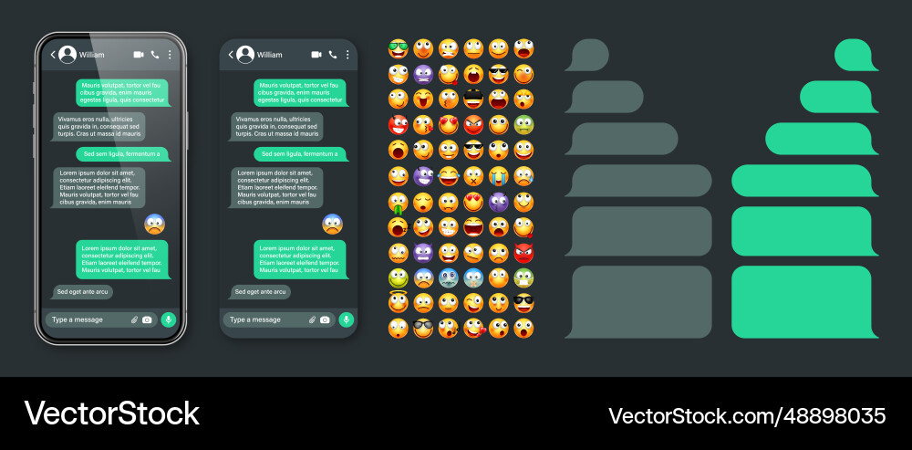 Smartphone Messaging App Benutzeroberfläche Smartphone Messaging App Benutzeroberfläche vektorbild