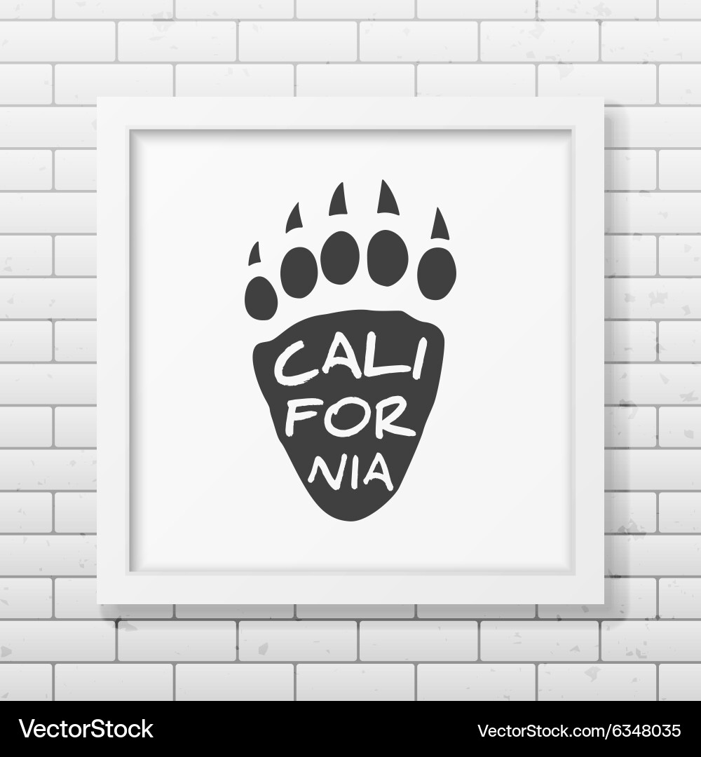Typographical background in realistic square frame vector image