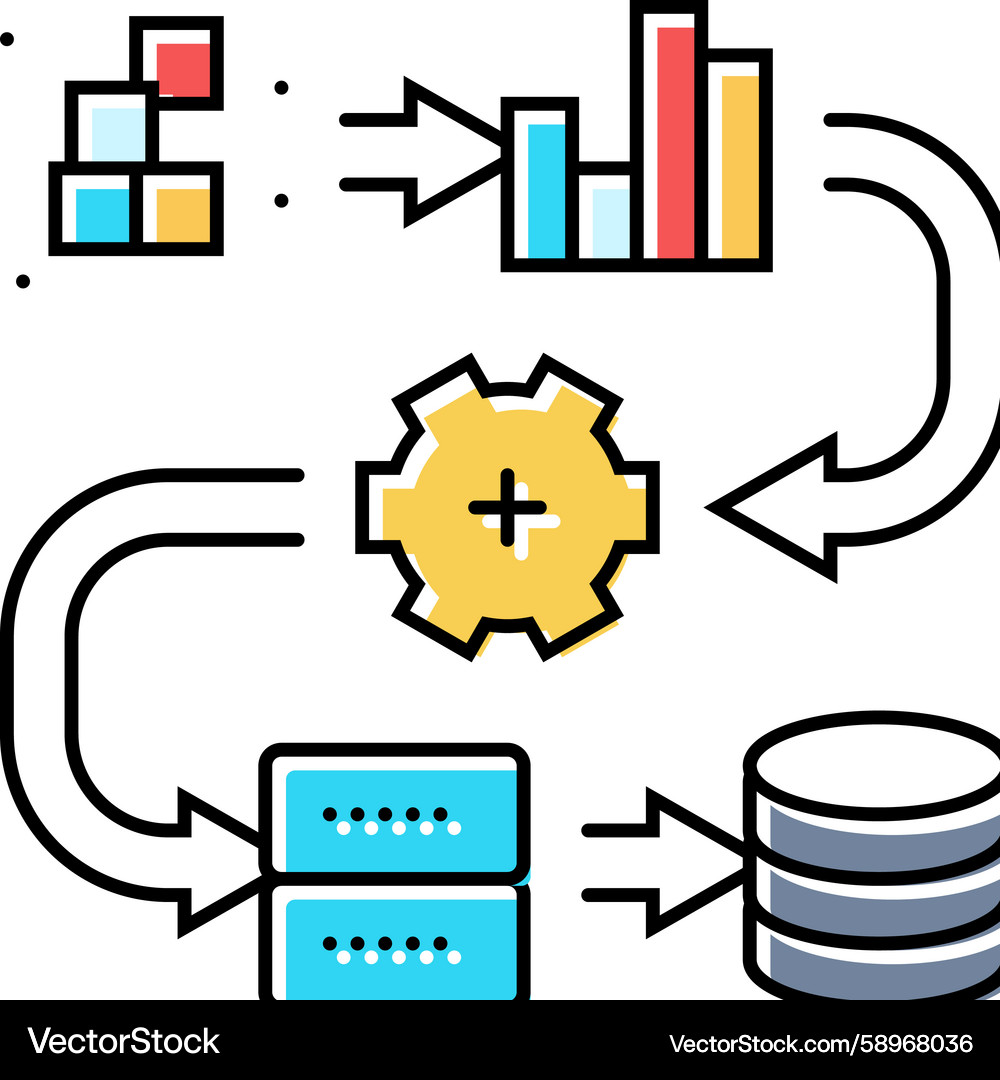 Big Data Pipeline Icon Vector Image