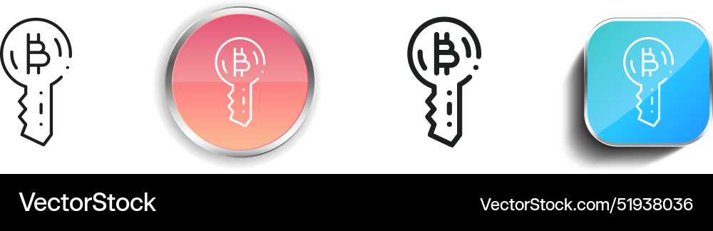 Bitcoin icon thin linear regular and button style Bitcoin icon thin linear regular and button style Vector Image