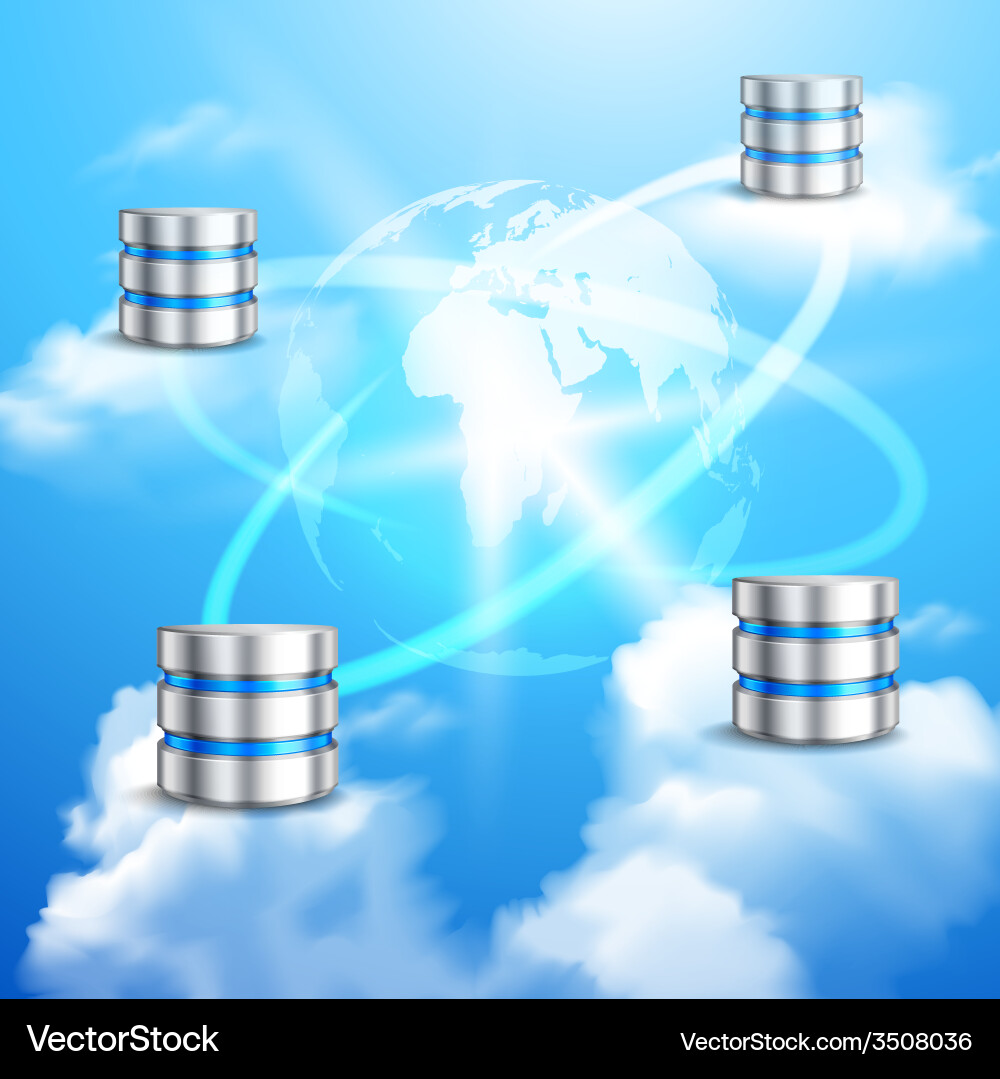 Cloud computing background vector image