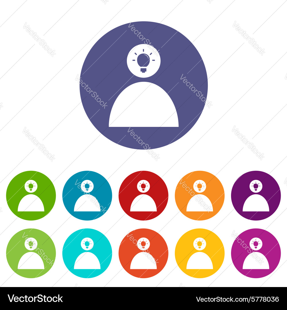 Idea icons colored set 2 vector image