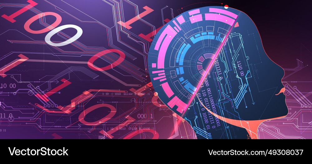 Artificial intelligence technical background vector image