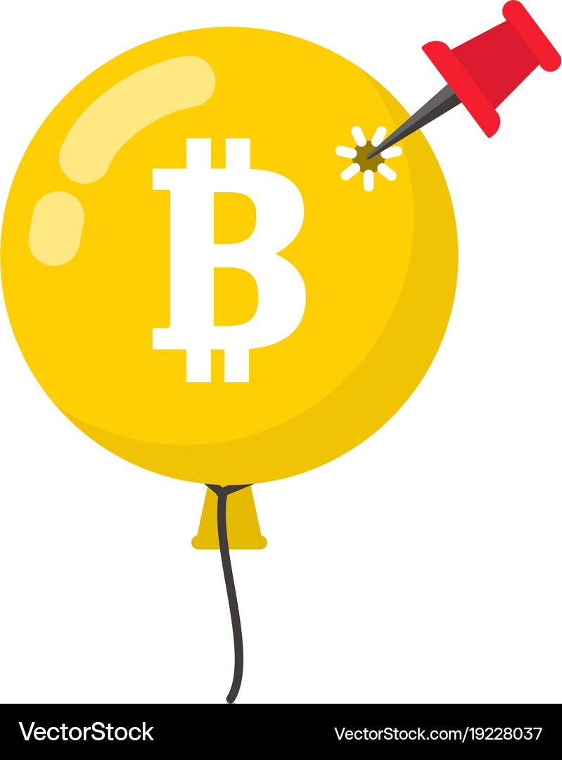 Bitcoin bubble burst concept cryptocurrency – Royalty-Free Vector |  VectorStock