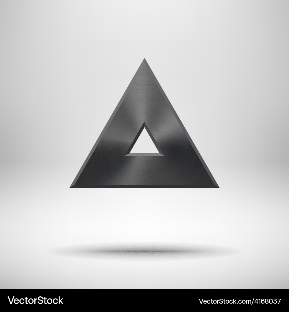 Black abstract triangle button template vector image