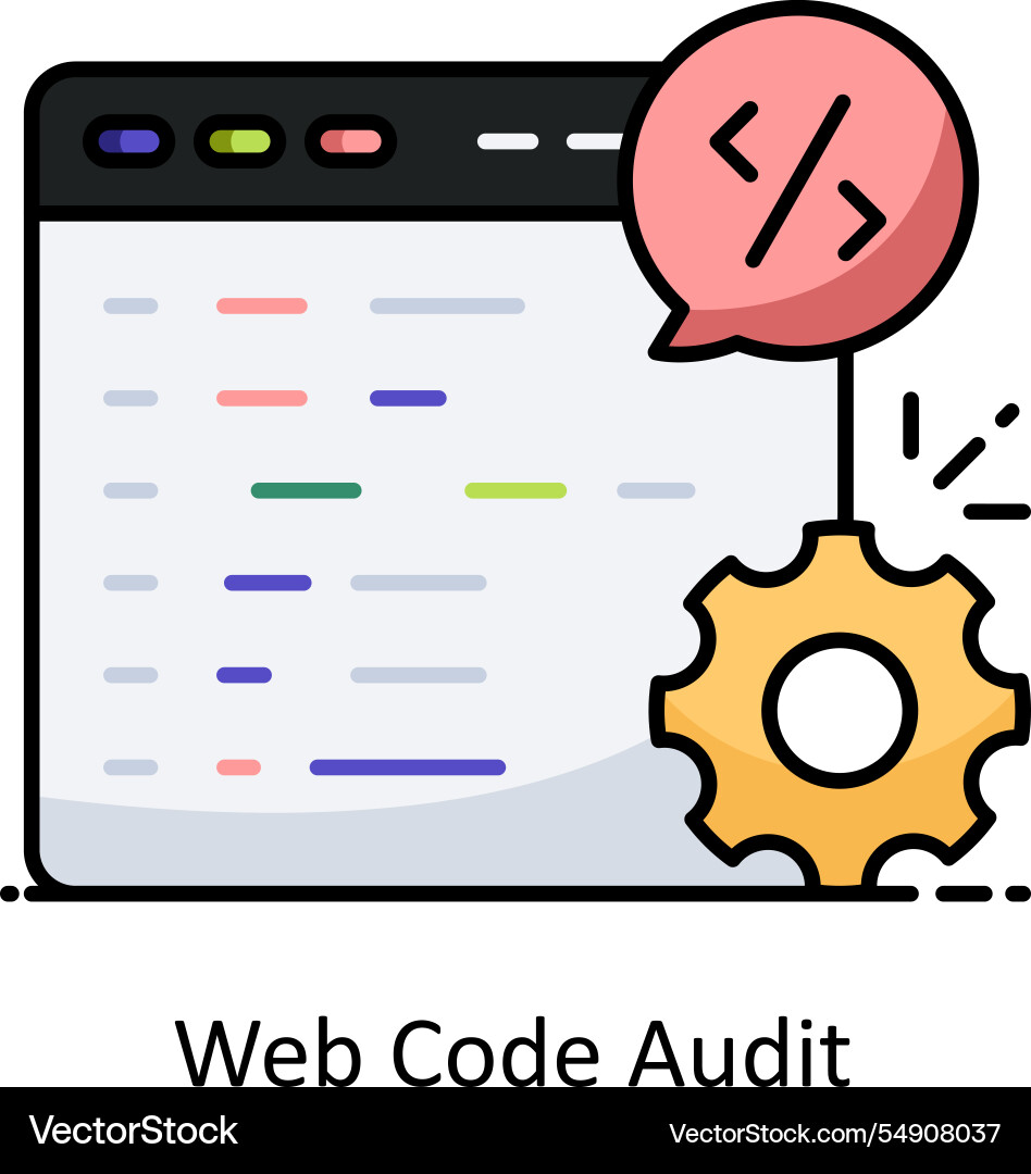 Web code audit filled icon vector image