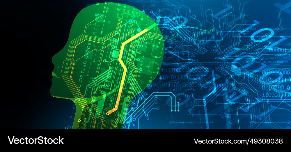 Artificial intelligence technical background Vector Image