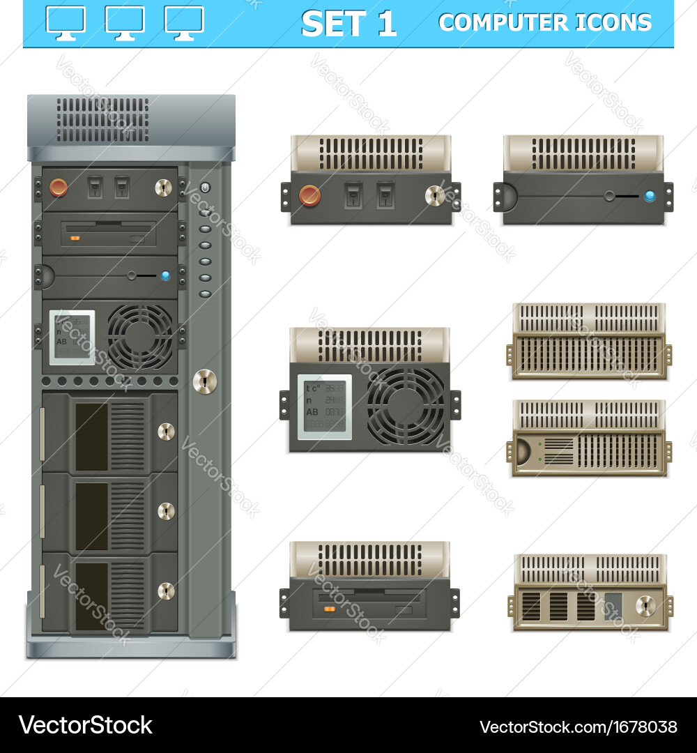 Computer icons set 1 vector image