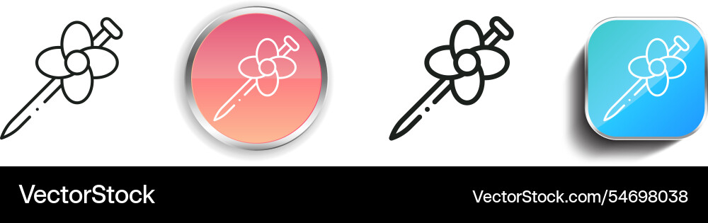 Hairpin icon thin linear regular and button style vector image