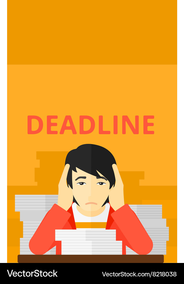 Man having problem with deadline Vector Image