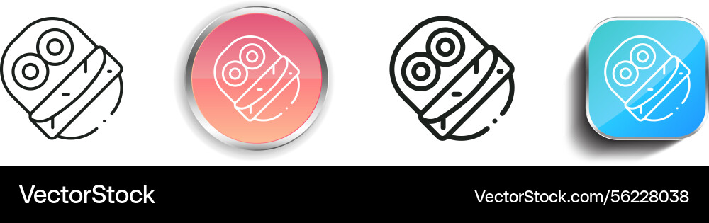 Masala dosa icon thin linear regular and button vector image