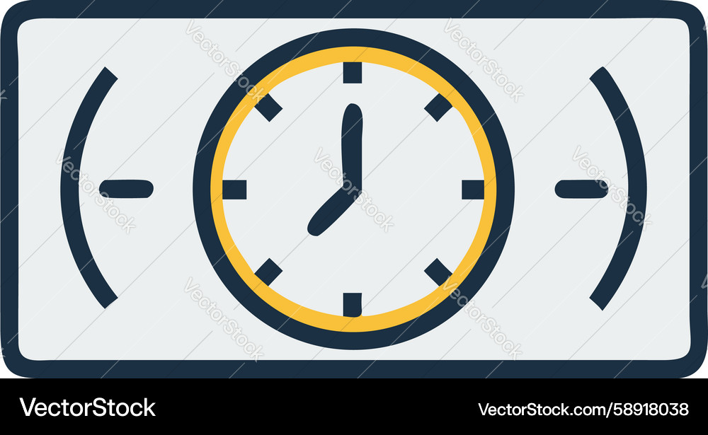 Minimalist Clock Icon – Time Display Vector Image